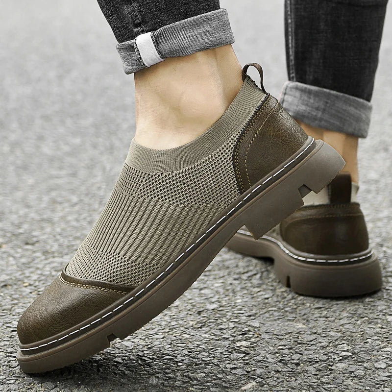 Moda Elite | Mokasyny skórzane FlexKnit