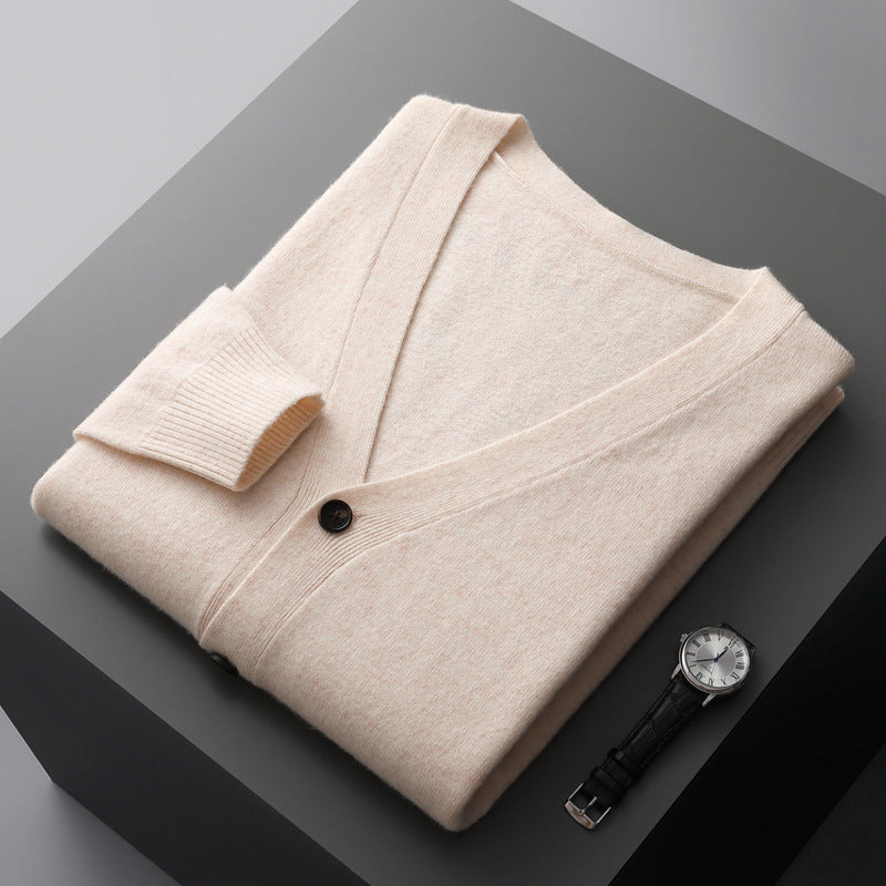 Moda Elite | Wełniany kardigan z dekoltem w serek