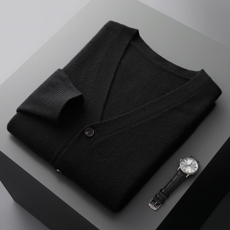 Moda Elite | Wełniany kardigan z dekoltem w serek