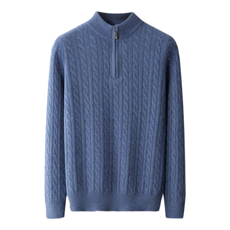 Sweter z miękkiej wełny kaszmirowej ze stójką
