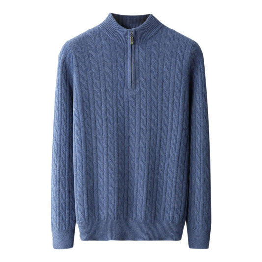 Sweter z miękkiej wełny kaszmirowej ze stójką