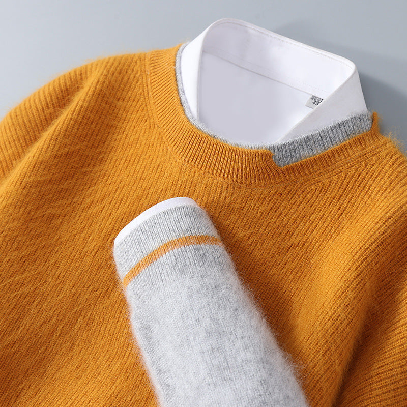 Moda Elite | Ciepły dzianinowy sweter z okrągłym dekoltem