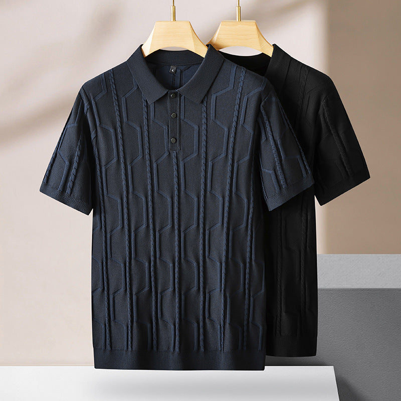 Moda Elite | Koszulka polo z dzianiny żakardowej