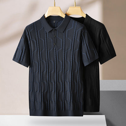 Moda Elite | Koszulka polo z dzianiny żakardowej