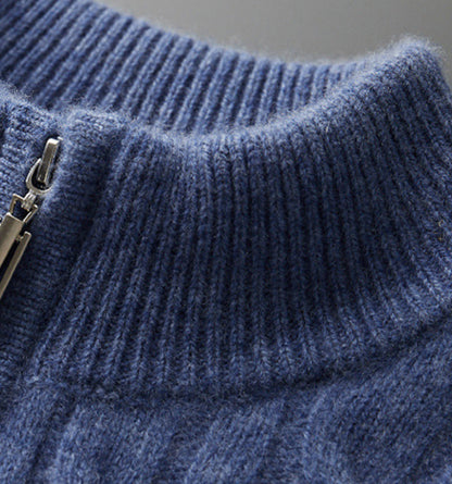 Sweter z miękkiej wełny kaszmirowej ze stójką