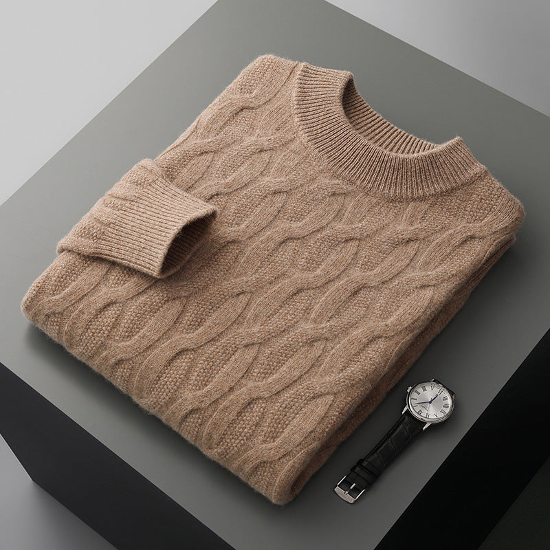 Męski sweter dzianinowy z półgolfem