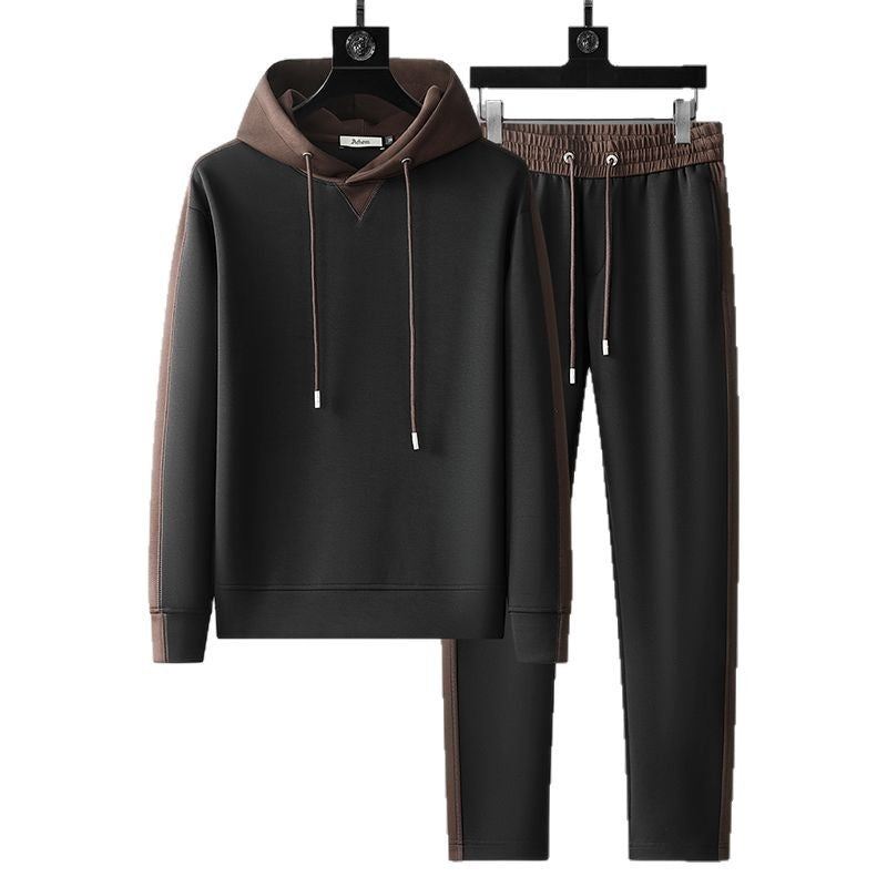 Moda Elite | Patchworkowy dres z kapturem i kapturem dla mężczyzn