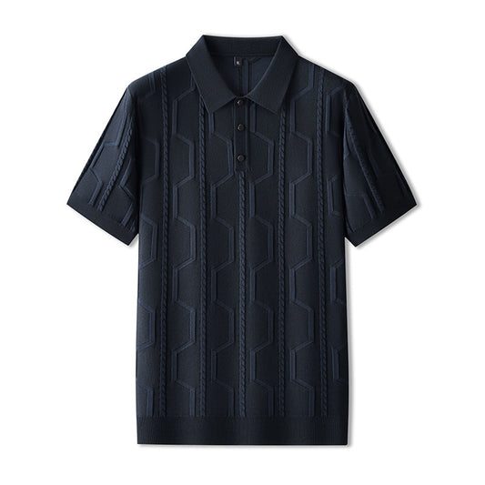 Moda Elite | Koszulka polo z dzianiny żakardowej