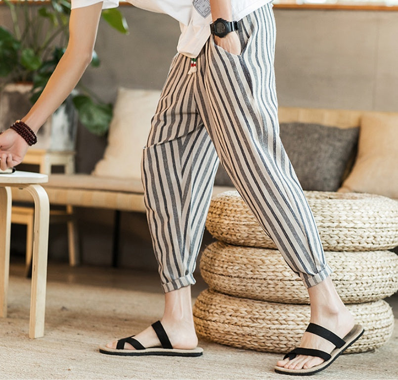 Moda Elite | Spodnie oversize z bawełny i lnu