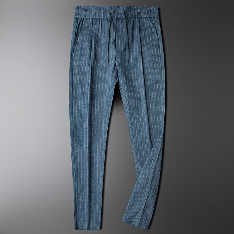 Moda Elite | Spodnie lniane w paski