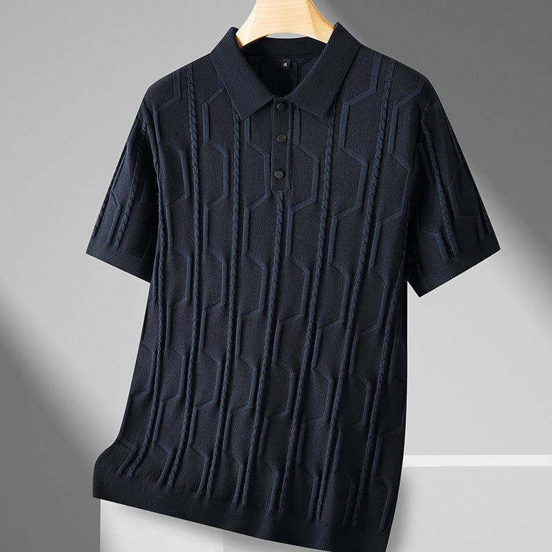 Moda Elite | Koszulka polo z dzianiny żakardowej