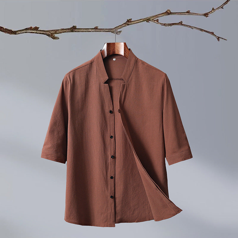 Moda Elite | Koszula z krótkim rękawem i stójką
