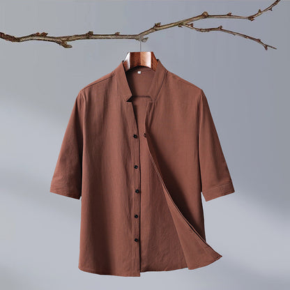 Moda Elite | Koszula z krótkim rękawem i stójką