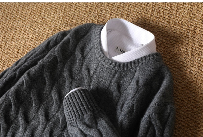 Męski sweter z okrągłym dekoltem – styl casualowy