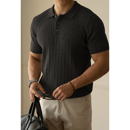 Moda Elite | Koszulka polo z dzianiny strukturalnej