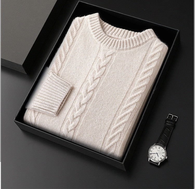 Moda Elite | Sweter z czystej wełny z okrągłym dekoltem