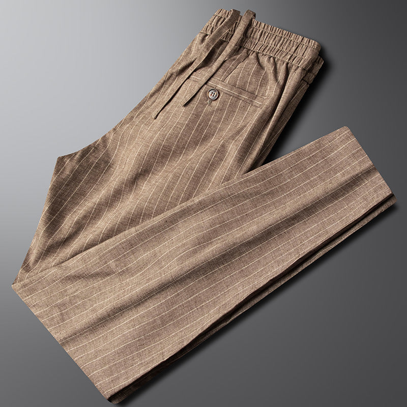 Moda Elite | Spodnie lniane w paski