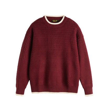 Męski sweter dzianinowy z okrągłym dekoltem