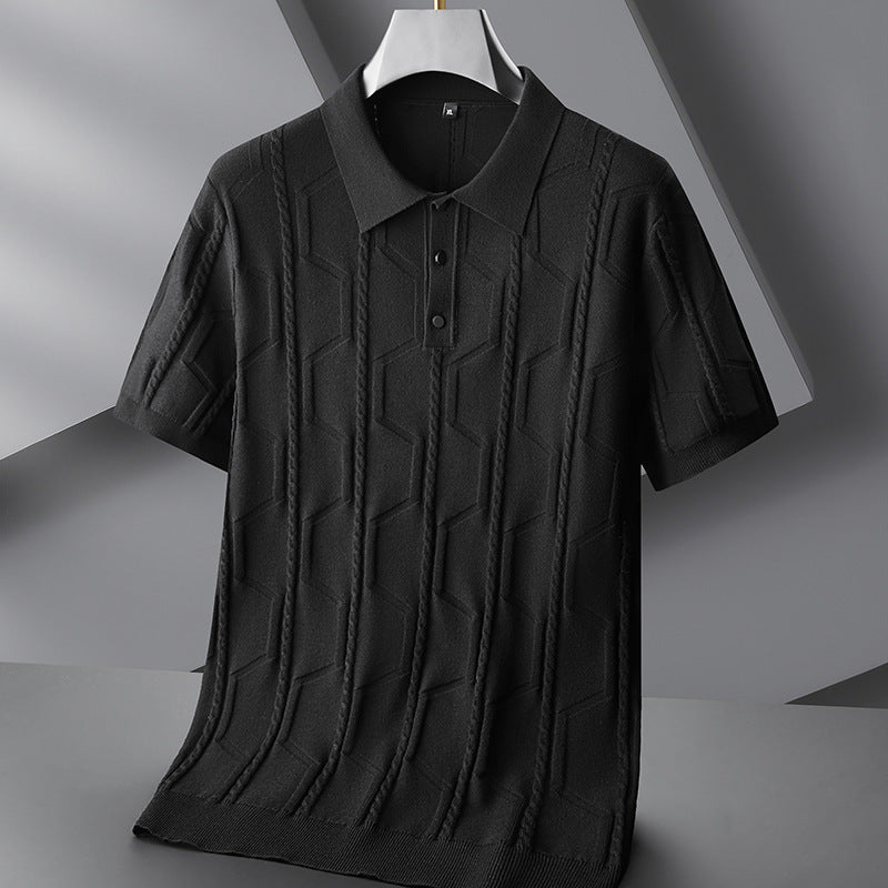 Moda Elite | Koszulka polo z dzianiny żakardowej