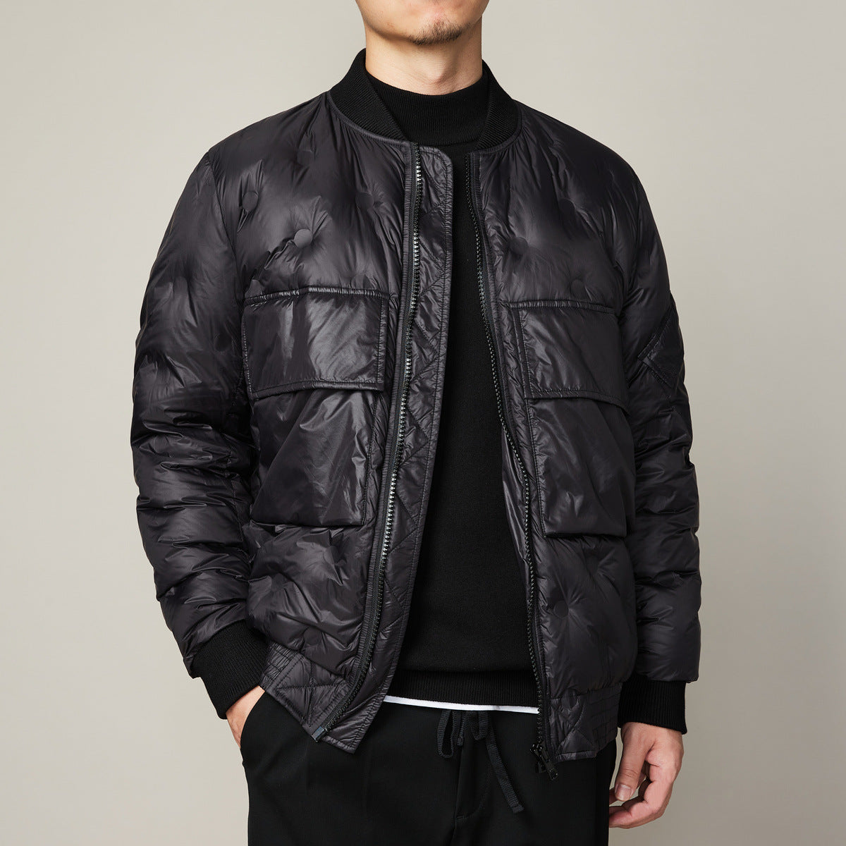 Moda Elite | Lekka puchowa kurtka baseballowa