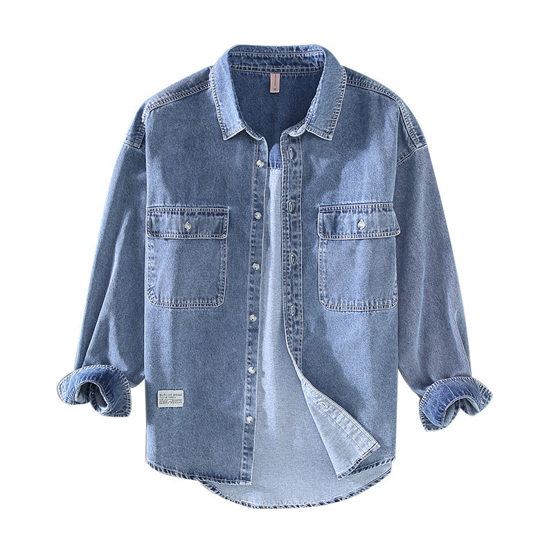 Moda Elite | Koszula z denimu w stylu retro