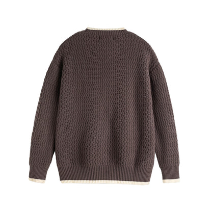 Męski sweter dzianinowy z okrągłym dekoltem