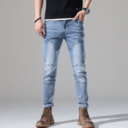 Moda Elite | Jeansy z lekkiego sprania ze stretchem i haftem