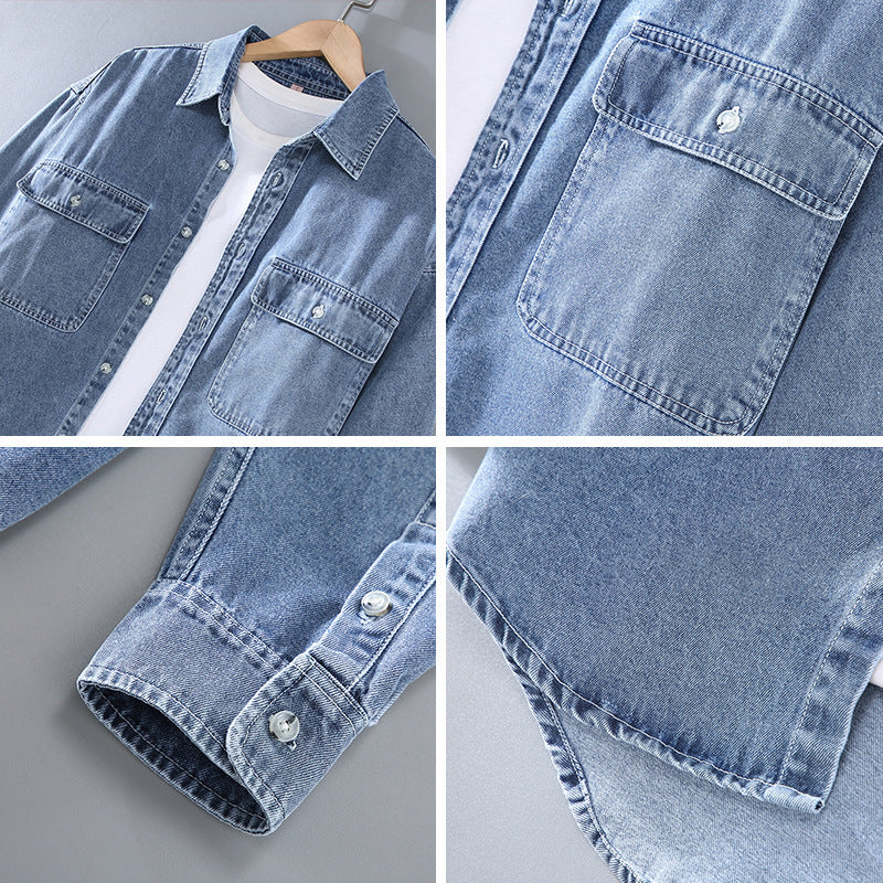 Moda Elite | Koszula z denimu w stylu retro