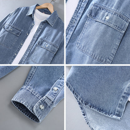 Moda Elite | Koszula z denimu w stylu retro