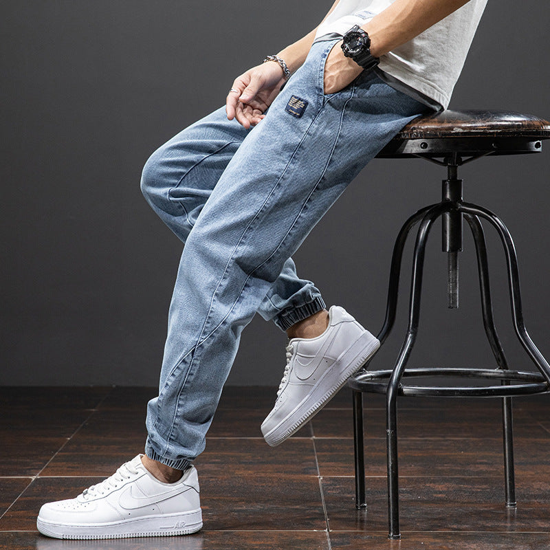 Luźne jeansowe spodnie typu jogger