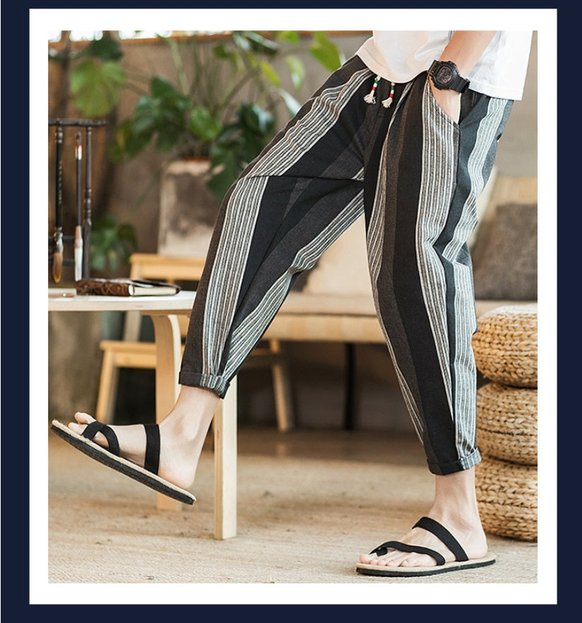 Moda Elite | Spodnie oversize z bawełny i lnu