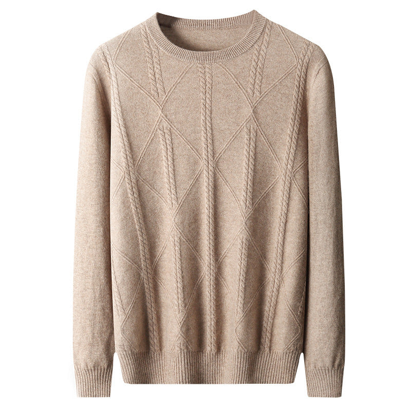 Moda Elite | Sweter kaszmirowy ze wzorem w romby