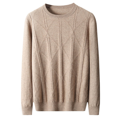 Moda Elite | Sweter kaszmirowy ze wzorem w romby