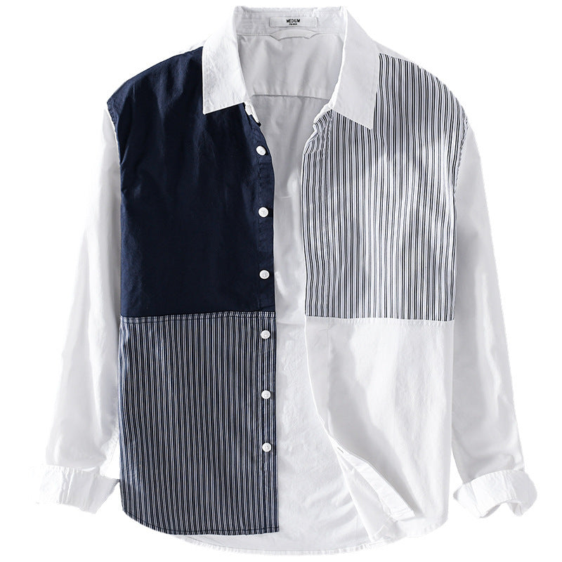 Moda Elite | Koszula w paski z patchworkiem
