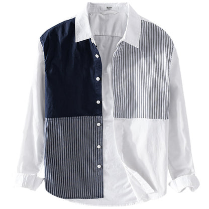 Moda Elite | Koszula w paski z patchworkiem