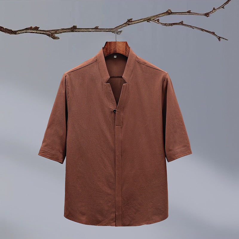 Moda Elite | Koszula z krótkim rękawem i stójką