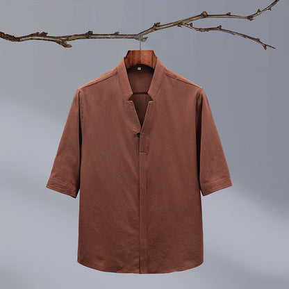 Moda Elite | Koszula z krótkim rękawem i stójką