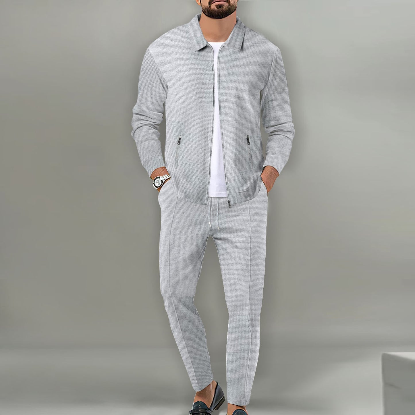 Kardigan z zamkiem błyskawicznym w kroju slim-fit