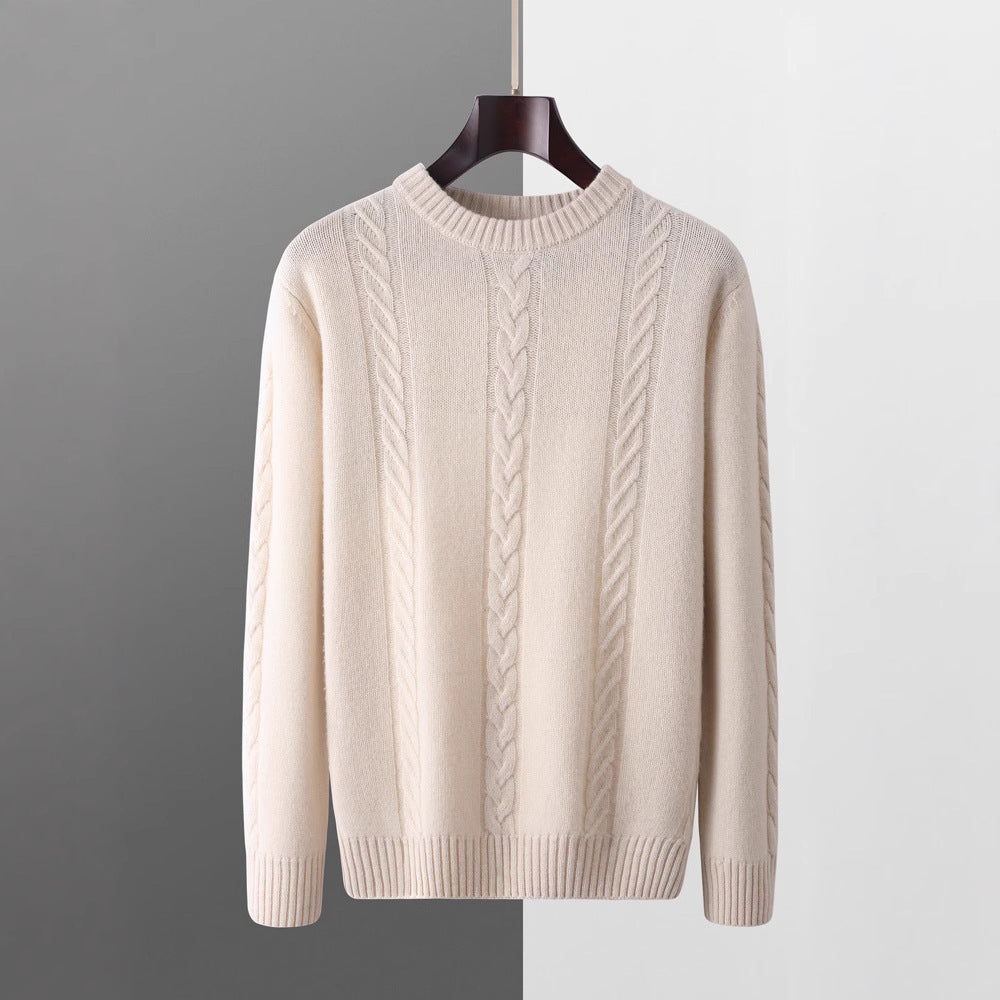 Moda Elite | Sweter z czystej wełny z okrągłym dekoltem