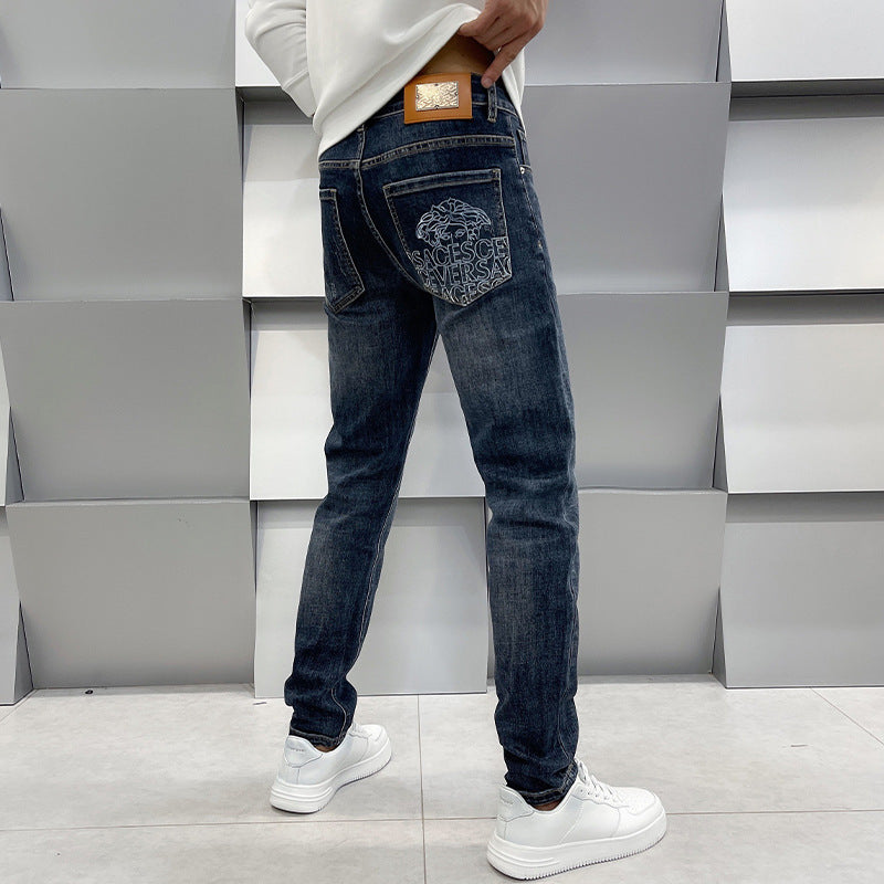 Moda Elite | Dopasowane proste, elastyczne jeansy