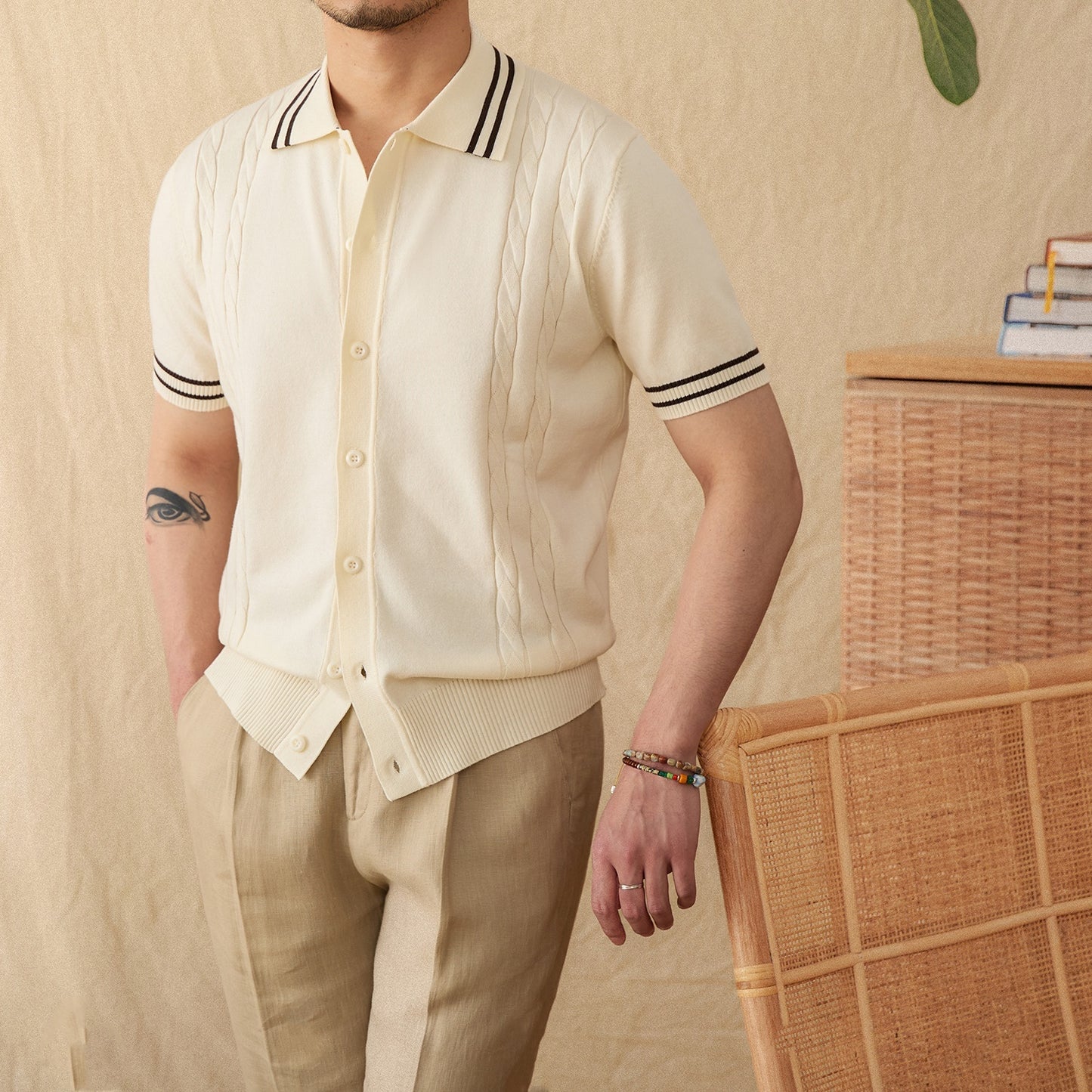 Moda Elite | Koszulka polo z dzianiny bawełnianej
