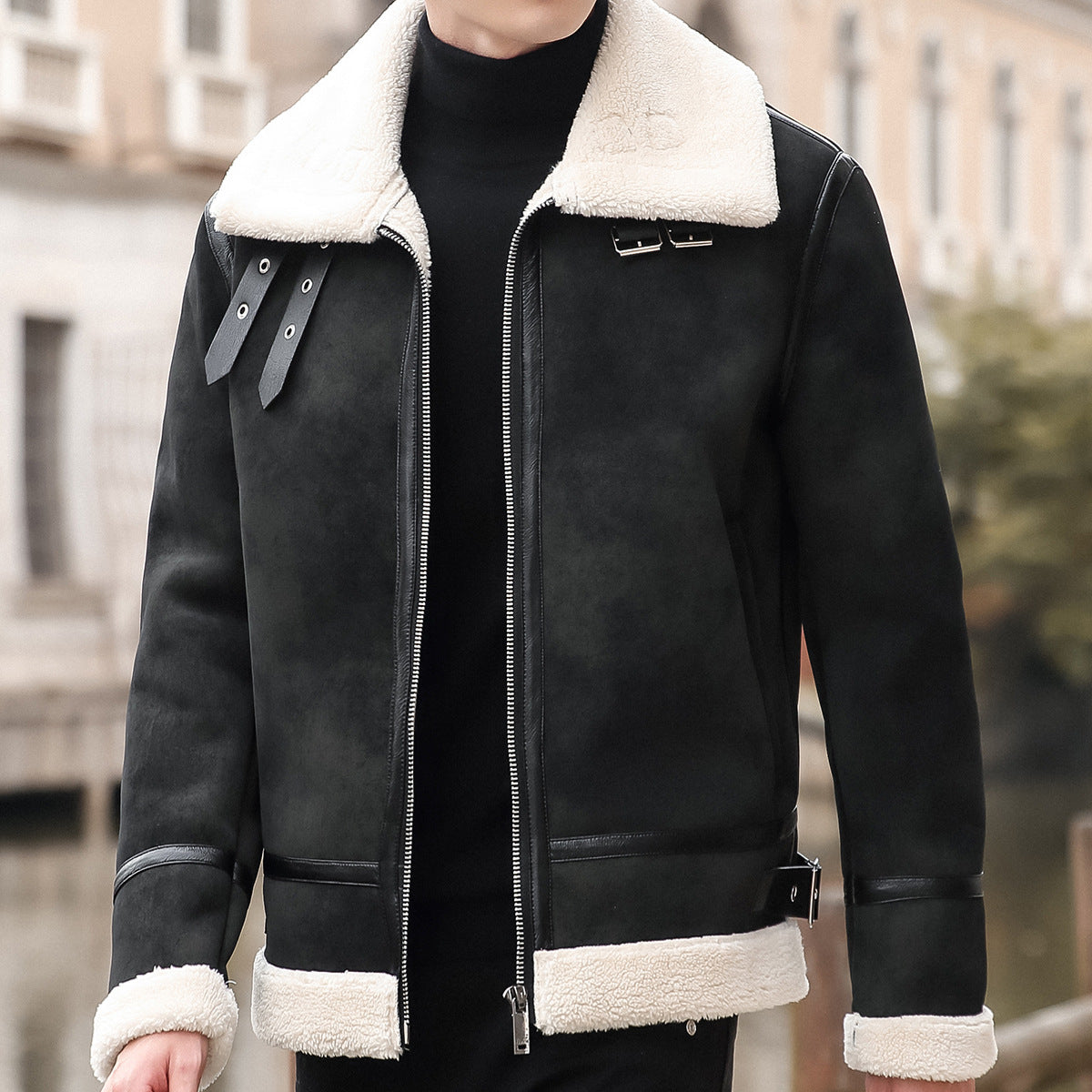 Moda Elite | Kurtka motocyklowa ze skóry jagnięcej