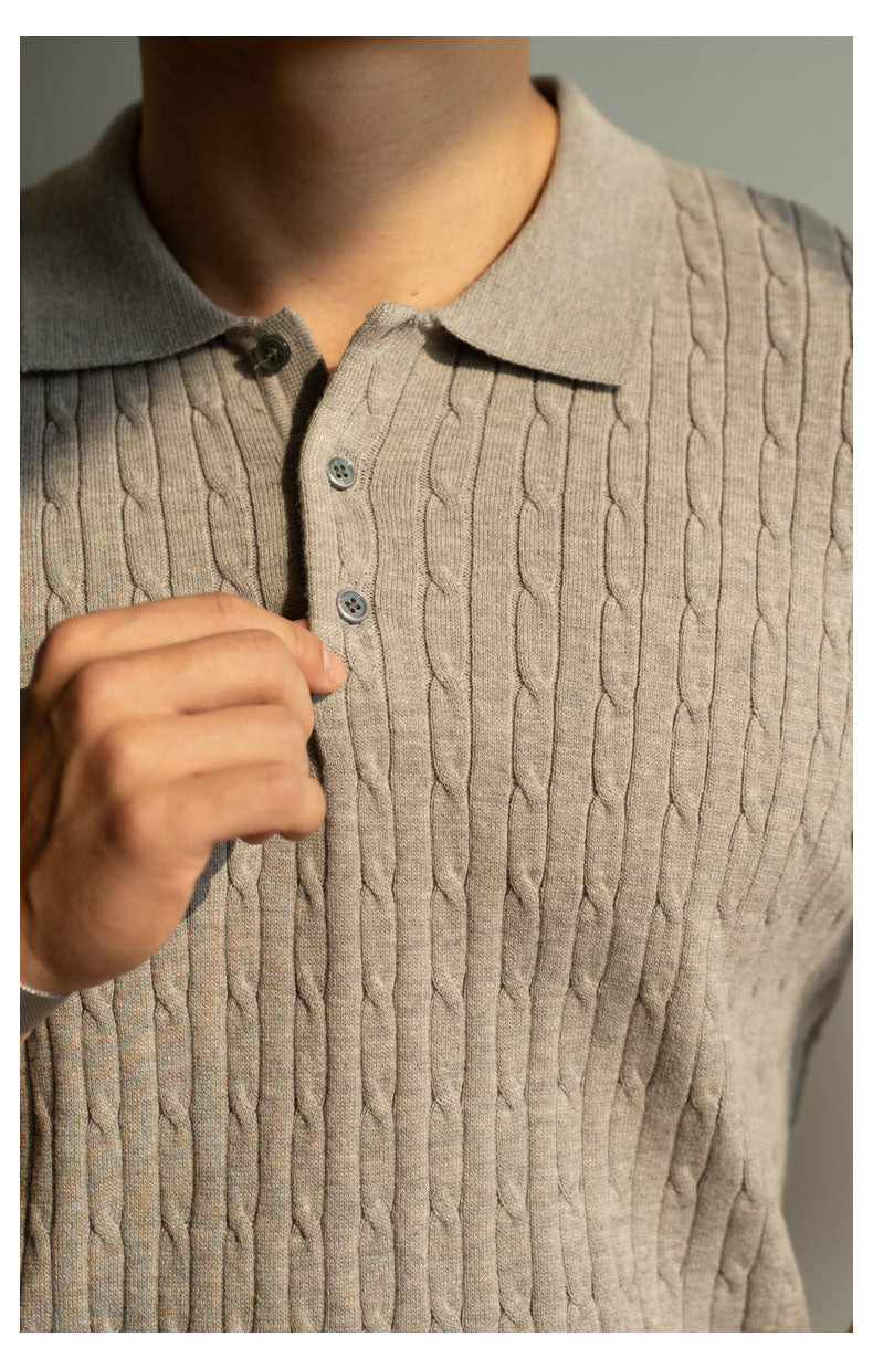 Moda Elite | Koszulka polo z dzianiny strukturalnej