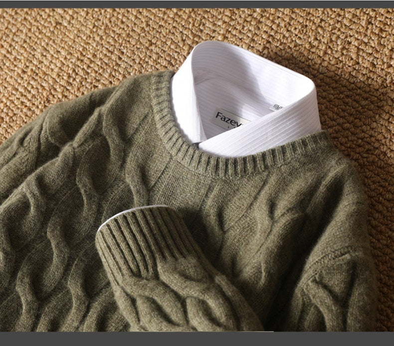 Męski sweter z okrągłym dekoltem – styl casualowy