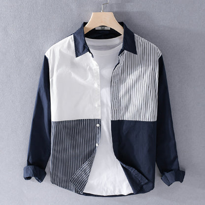 Moda Elite | Koszula w paski z patchworkiem