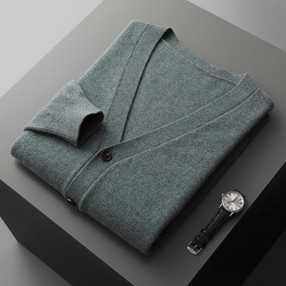 Moda Elite | Wełniany kardigan z dekoltem w serek