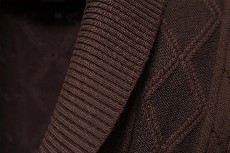 Moda Elite | Gruby dzianinowy kardigan męski