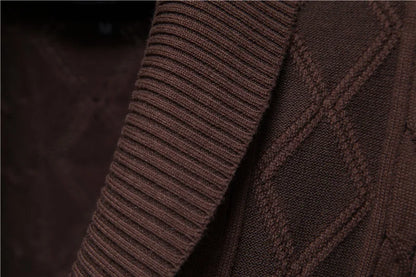 Moda Elite | Gruby dzianinowy kardigan męski