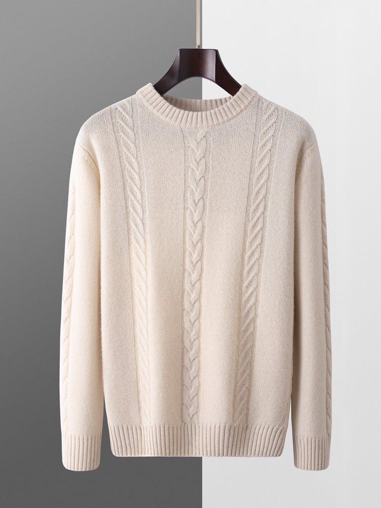 Moda Elite | Sweter z czystej wełny z okrągłym dekoltem