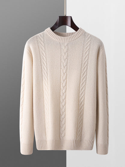 Moda Elite | Sweter z czystej wełny z okrągłym dekoltem
